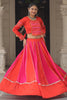 Awesome Orange Lace Work Silk Navratri Wear Lehenga Choli