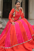 Awesome Orange Lace Work Silk Navratri Wear Lehenga Choli