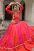 Awesome Orange Lace Work Silk Navratri Wear Lehenga Choli