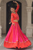 Awesome Orange Lace Work Silk Navratri Wear Lehenga Choli