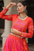 Awesome Orange Lace Work Silk Navratri Wear Lehenga Choli