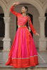 Awesome Orange Lace Work Silk Navratri Wear Lehenga Choli