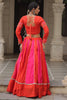 Awesome Orange Lace Work Silk Navratri Wear Lehenga Choli