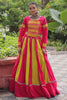 Eye-Catching Yellow & Pink Embroidered Silk Navratri Lehenga Choli