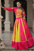 Eye-Catching Yellow & Pink Embroidered Silk Navratri Lehenga Choli