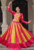 Eye-Catching Yellow & Pink Embroidered Silk Navratri Lehenga Choli