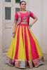Incredible Pink Gota Patti Silk Navratri Lehenga With Jacket Style Blouse