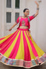 Incredible Pink Gota Patti Silk Navratri Lehenga With Jacket Style Blouse