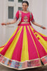 Incredible Pink Gota Patti Silk Navratri Lehenga With Jacket Style Blouse