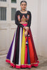 Spectacular Multi-Color Silk Navratri Special Lehenga Choli With Koti