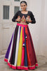 Spectacular Multi-Color Silk Navratri Special Lehenga Choli With Koti
