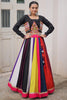 Spectacular Multi-Color Silk Navratri Special Lehenga Choli With Koti