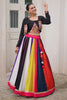 Spectacular Multi-Color Silk Navratri Special Lehenga Choli With Koti