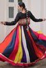 Spectacular Multi-Color Silk Navratri Special Lehenga Choli With Koti