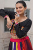 Spectacular Multi-Color Silk Navratri Special Lehenga Choli With Koti