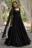 Enchanting Black Georgette Event Wear Gown With Dupatta