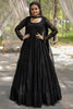 Enchanting Black Georgette Event Wear Gown With Dupatta