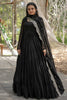 Enchanting Black Georgette Event Wear Gown With Dupatta