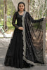 Enchanting Black Georgette Event Wear Gown With Dupatta