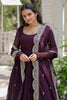 Captivating Wine Georgette Traditional Gown With Dupatta