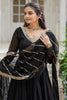 Stunning Black Sequins Georgette Event Wear Gown With Dupatta