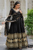 Stunning Black Sequins Georgette Event Wear Gown With Dupatta