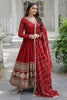 Attractive Maroon Sequins Georgette Festival Wear Gown With Dupatta