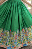 Beautiful Green Digital Printed Dola Silk Event Wear Gown