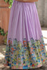 Attractive Lavender Digital Printed Dola Silk Traditional Gown