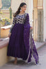 Charming Purple Embroidered Jacquard Festival Wear Gown With Dupatta