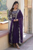 Charming Purple Embroidered Jacquard Festival Wear Gown With Dupatta