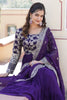 Charming Purple Embroidered Jacquard Festival Wear Gown With Dupatta