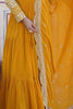 Bewitching Yellow Embroidered Jacquard Haldi Wear Gown With Dupatta 