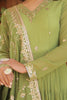 Stunning Light Green Embroidered Georgette Gown With Dupatta