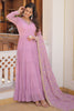 Adorable Light Purple Sequins Georgette Festival Wear Gown 