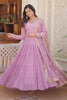 Adorable Light Purple Sequins Georgette Festival Wear Gown 