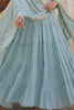 Astonishing Sky-Blue Embroidered Georgette Event Wear Gown