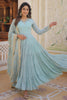 Astonishing Sky-Blue Embroidered Georgette Event Wear Gown