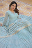 Astonishing Sky-Blue Embroidered Georgette Event Wear Gown