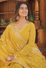 Spectacular Yellow Embroidered Georgette Haldi Wear Gown