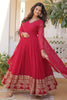 Beautiful Pink Sequins Georgette Festival Wear Gown With Dupatta