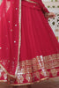 Beautiful Pink Sequins Georgette Festival Wear Gown With Dupatta