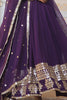 Fabulous Purple Sequins Georgette Wedding Wear Gown With Dupatta