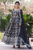 Charming Black Embroidered Jacquard Reception Wear Gown