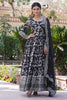 Charming Black Embroidered Jacquard Reception Wear Gown