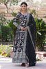 Charming Black Embroidered Jacquard Reception Wear Gown