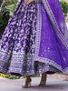 Glamorous Purple Embroidered Jacquard Festival Wear Gown