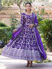 Glamorous Purple Embroidered Jacquard Festival Wear Gown