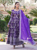 Glamorous Purple Embroidered Jacquard Festival Wear Gown