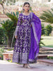 Glamorous Purple Embroidered Jacquard Festival Wear Gown